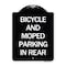 Signmission Bicycle and Moped Parking in Rear Heavy-Gauge Aluminum Architectural Sign, 24" x 18", BW-1824-24326 A-DES-BW-1824-24326 - alternate 1